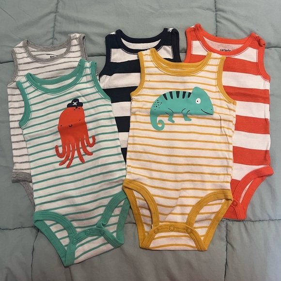 Carter’s 5-Pack Tank Bodysuits Size 6 Months - Picture 1 of 12